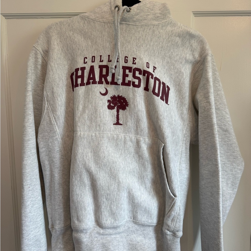 Champion Gray College Sweatshirt Hoodie